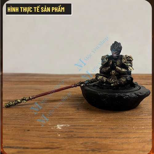 Lư Xông Trầm Ngộ Không Thiền Định Cao Cấp – Tượng Tề Thiên Đại Thánh Decor Bàn Trà, Phụ Kiện Xông Trầm Phong Thủy