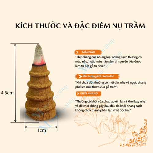 Hộp Nụ Trầm Hương Hình Tháp Tỏa Khói Ngược Cao Cấp – Nụ Trầm Xông Nhà Thơm Phòng, Khử Mùi, Đón Tài Lộc An Toàn Cho Sức Khỏe