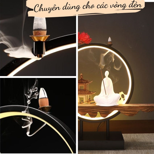 Đế Trụ Đồng Đặt Nhang Nụ Trầm Hương Cao Cấp – Phễu Đồng Đốt Nụ Trầm Khói Ngược