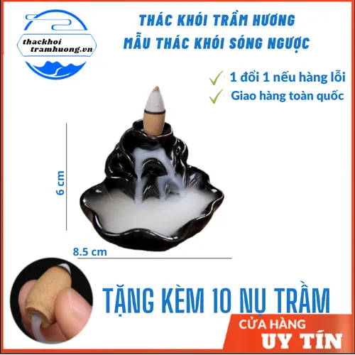 Thác khói trầm hương Mẫu Ba Lá Sen 