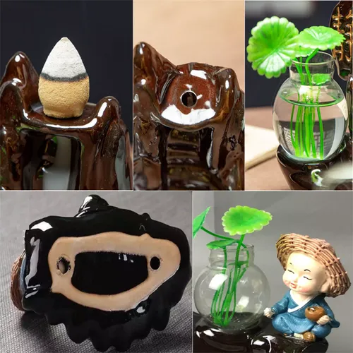 Thác khói trầm hương mẫu chú tiểu xanh bên thác