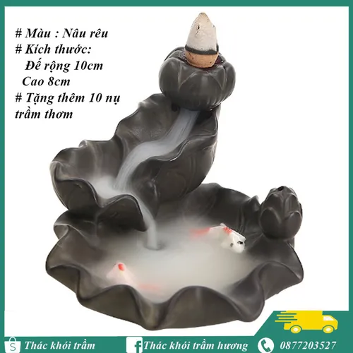 Thác khói trầm hương Lá Sen Có Cá 