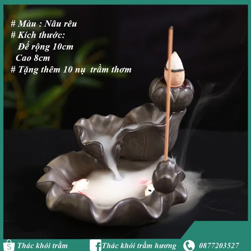 Thác khói trầm hương Lá Sen Có Cá 