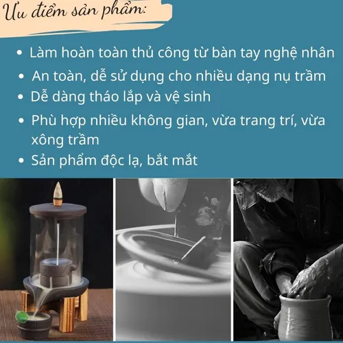 Thác khói trầm hương Mẫu Cối Xay tặng kèm phụ kiện