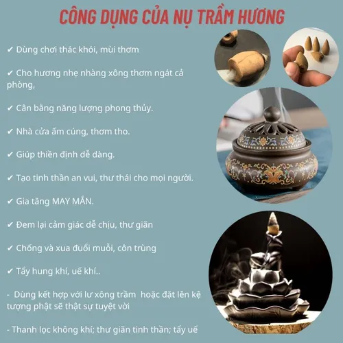 Thác khói trầm hương mẫu đài sen