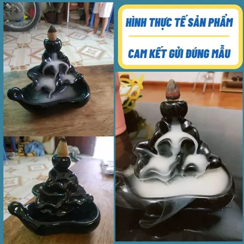 Thác khói trầm hương mẫu đài sen