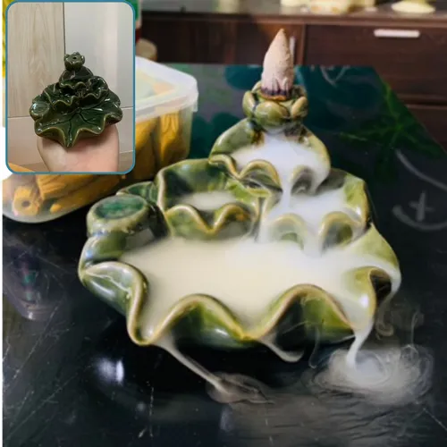 Thác Khói Trầm Hương Mẫu Lá Sen Màu Ngọc