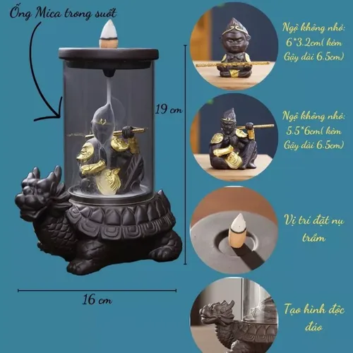 Thác Khói Trầm Hương Mẫu Ngộ Không Cưỡi Long Quy