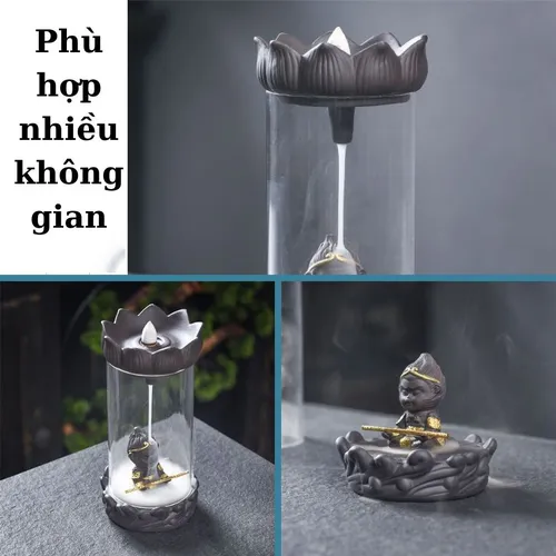 Thác khói trầm hương mẫu Ngộ Không ngồi thiền 