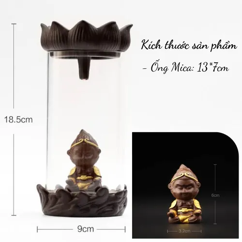 Thác khói trầm hương mẫu Ngộ Không ngồi thiền 
