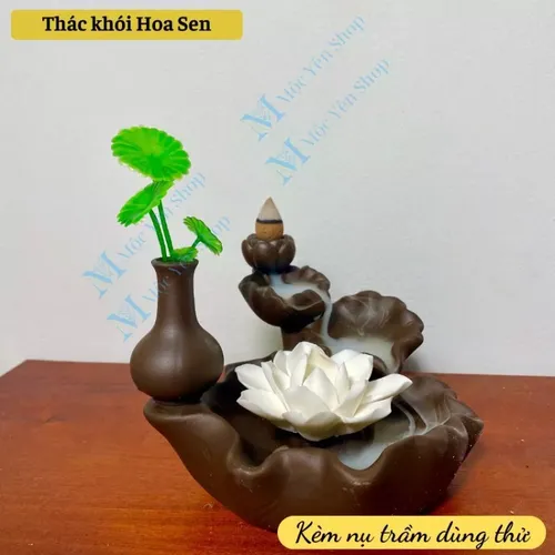 Thác Khói Trầm Hương Mẫu Phật Thích Ca Tọa Đài Sen