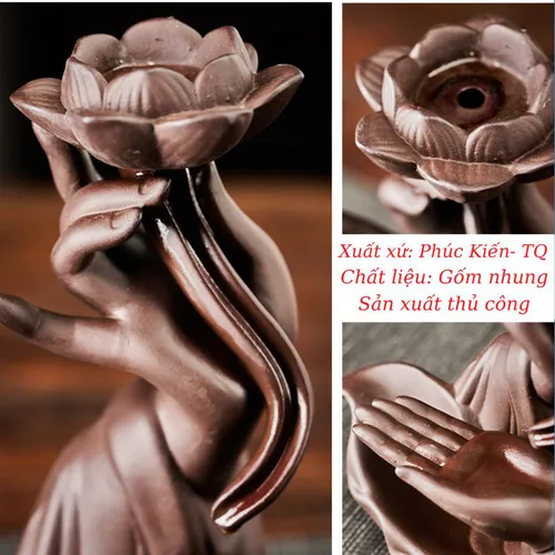 Thác khói trầm hương Tay Phật nâng hoa