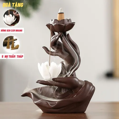Thác khói trầm hương Tay Phật nâng hoa