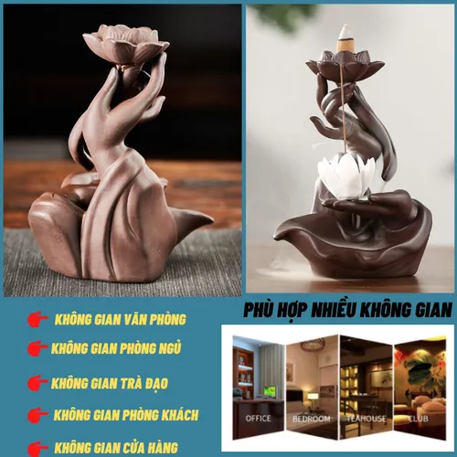 Thác khói trầm hương Tay Phật nâng hoa