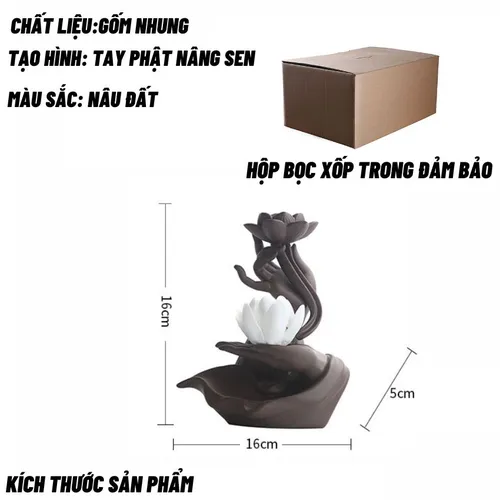 Thác khói trầm hương Tay Phật nâng hoa