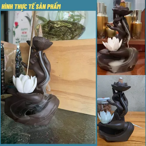 Thác khói trầm hương Tay Phật nâng hoa