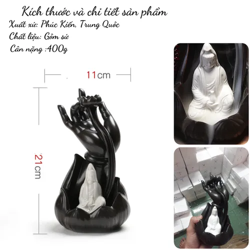 Thác Khói Trầm Hương Tay Phật Quan Âm 