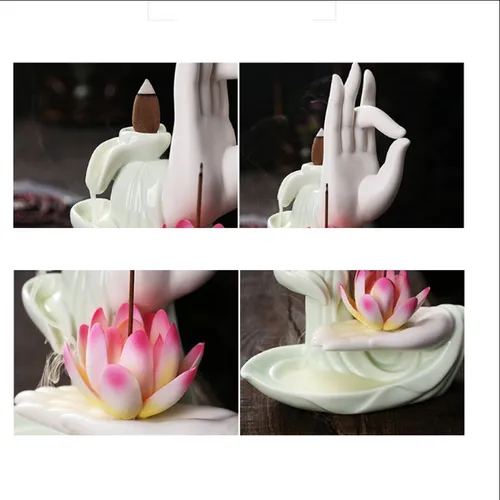Thác khói trầm hương Tay Phật Ngọc  Thủ Ấn 