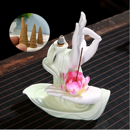 Thác khói trầm hương Tay Phật Ngọc  Thủ Ấn 