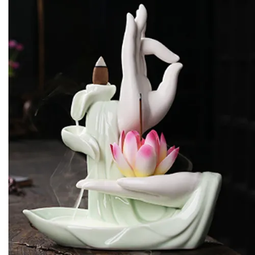 Thác khói trầm hương Tay Phật Ngọc  Thủ Ấn 