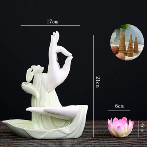 Thác khói trầm hương Tay Phật Ngọc  Thủ Ấn 