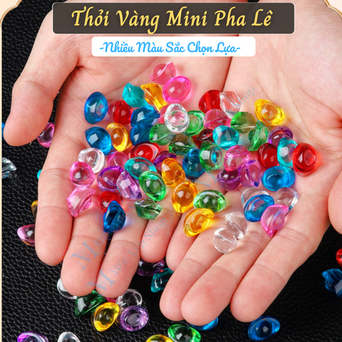 Thỏi Vàng May Mắn Thủy Tinh Pha Lê Đủ Màu Sắc Size Mini 14mm