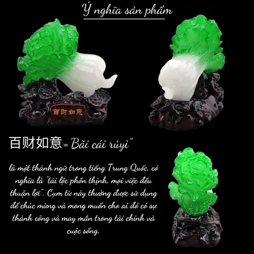 Tượng Bắp Cải Mini Phong Thủy – Chiêu Tài Hút Lộc, Trang Trí Nhà Cửa Mang May Mắn