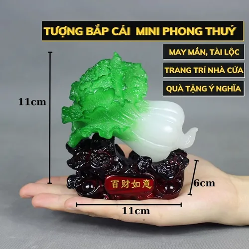 Tượng Bắp Cải Mini Phong Thủy – Chiêu Tài Hút Lộc, Trang Trí Nhà Cửa Mang May Mắn