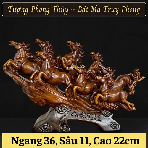 Tượng Bát Mã Truy Phong – Tượng Phong Thủy Mã Đáo Thành Công Trang Trí Phòng Khách, Quà Tặng Tân Gia Khai Trương