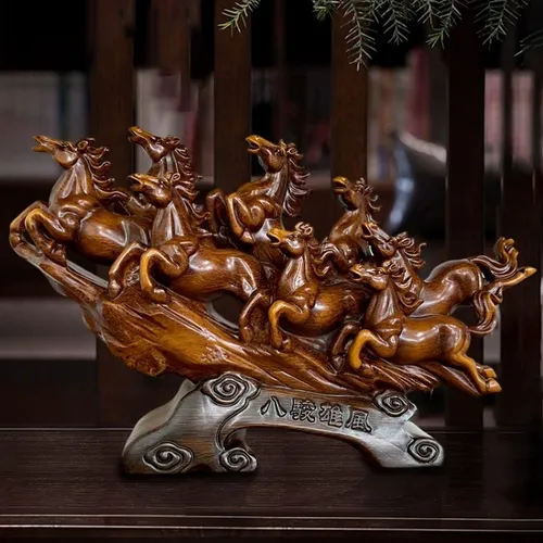 Tượng Bát Mã Truy Phong – Tượng Phong Thủy Mã Đáo Thành Công Trang Trí Phòng Khách, Quà Tặng Tân Gia Khai Trương