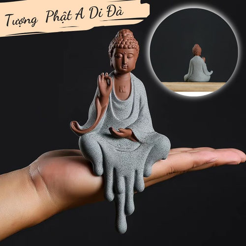 Bộ Ba Tượng Gốm Tam Thánh Tây Phương Cao Cấp – Tượng Phật Gốm Tinh Xảo Đặt Kệ Đèn Decor Bàn Trà, Phòng Thiền