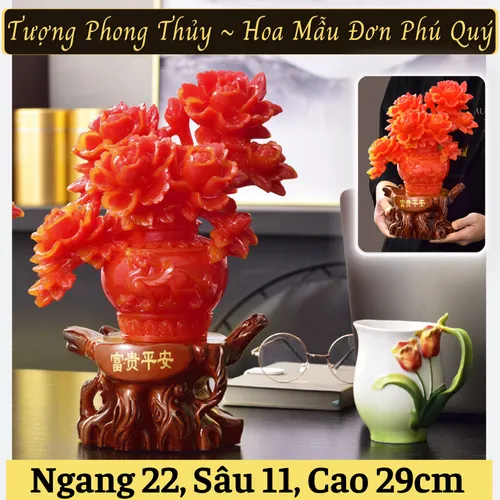 Tượng Hoa Mẫu Đơn Phú Quý – Biểu Tượng Phong Thủy Chiêu Tài, Hút Lộc, Mang Lại May Mắn & Bình An