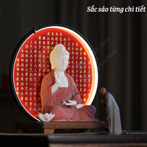 Tượng Phật A Di Đà Ngồi Thiền Gốm Tử Sa Cao Cấp – Tượng Phật Decor Bình An, Tĩnh Tâm
