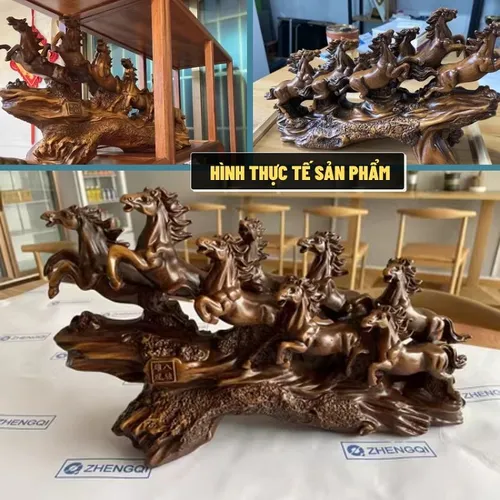Tượng Bát Mã Truy Phong – Tượng Phong Thủy Trang Trí Kệ Tủ Mang Lại May Mắn, Thành Công