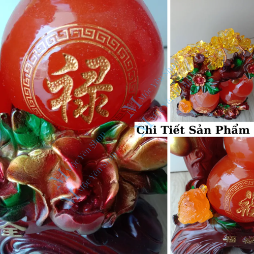Tượng Phong Thủy Hồ Lô Song Toàn Chiêu Tài Lộc – Trang Trí Phòng Khách, Bàn Làm Việc, Quà Tặng Tân Gia Cao Cấp