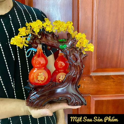 Tượng Phong Thủy Hồ Lô Song Toàn Chiêu Tài Lộc – Trang Trí Phòng Khách, Bàn Làm Việc, Quà Tặng Tân Gia Cao Cấp