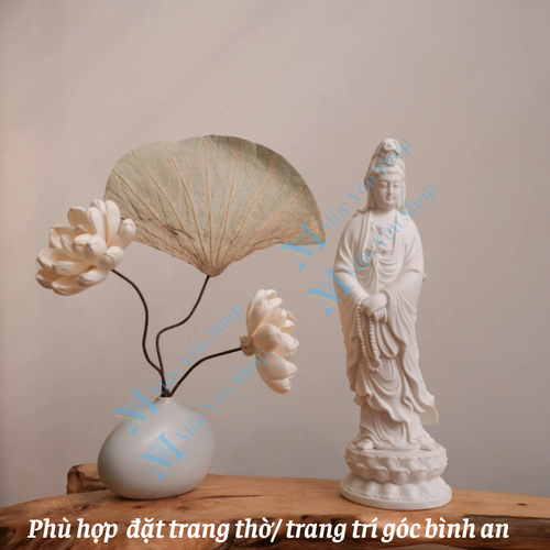 Tượng Quan Âm Bồ Tát Đứng 29cm – Tượng Phật Quan Âm Trang Trí Bàn Thờ, Phòng Thiền