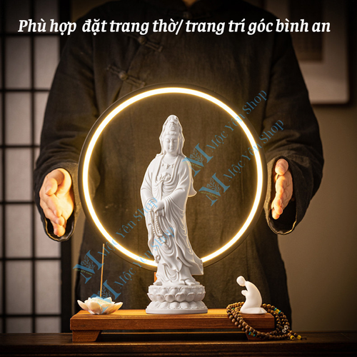 Tượng Quan Âm Bồ Tát Đứng 29cm – Tượng Phật Quan Âm Trang Trí Bàn Thờ, Phòng Thiền