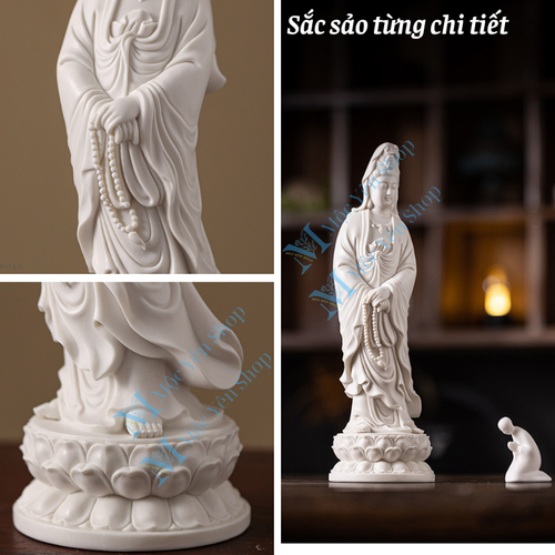 Tượng Quan Âm Bồ Tát Đứng 29cm – Tượng Phật Quan Âm Trang Trí Bàn Thờ, Phòng Thiền