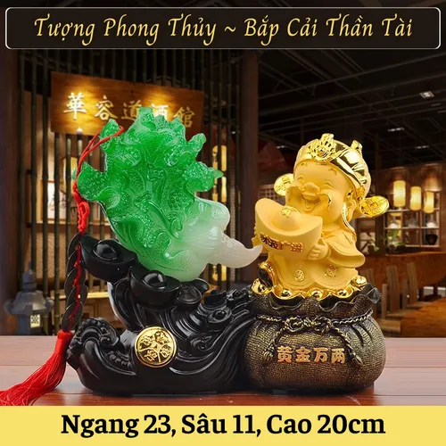 Tượng Thần Tài Mang Tài Lộc Tới – Bắp Cải Phong Thủy Chiêu Tài Hút Lộc, Quà Tặng Tân Gia – Khai Trương Ý Nghĩa