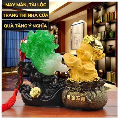 Tượng Thần Tài Mang Tài Lộc Tới – Bắp Cải Phong Thủy Chiêu Tài Hút Lộc, Quà Tặng Tân Gia – Khai Trương Ý Nghĩa