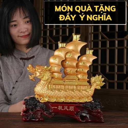 Tượng Thuyền Rồng Thuận Buồm Xuôi Gió Phong Thủy – Biểu Tượng Tài Lộc, May Mắn, Thành Công