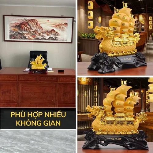 Tượng Thuyền Rồng Thuận Buồm Xuôi Gió Phong Thủy – Biểu Tượng Tài Lộc, May Mắn, Thành Công
