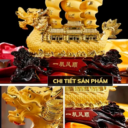 Tượng Thuyền Rồng Thuận Buồm Xuôi Gió Phong Thủy – Biểu Tượng Tài Lộc, May Mắn, Thành Công