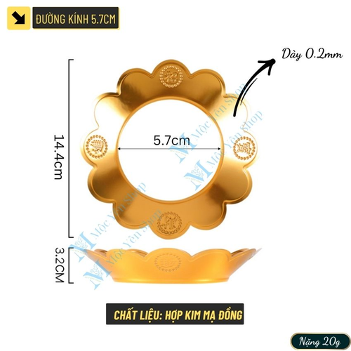 Vỉ Khay Hứng Tàn Nhang Cho Lư Hương Bằng Hợp Kim – Khay Hứng Tàn Bát Nhang Hình Hoa Sen