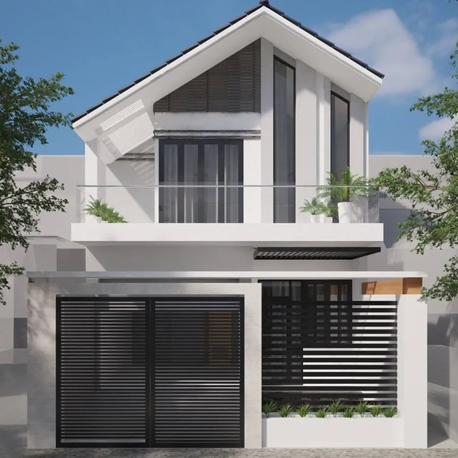Nhà phố hiện đại có gara ôtô tại Cồn Khương