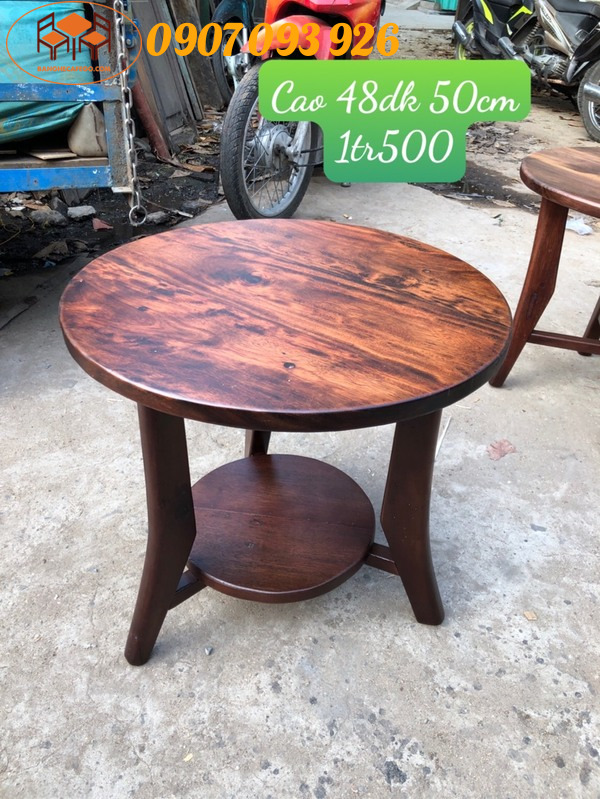 Bàn ghế gỗ tròn thiết kế sang trọng