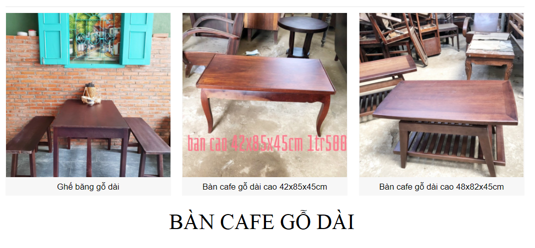 Một số mẫu bàn cafe gỗ dài Lâm Hải Một số mẫu bàn cafe gỗ dài Lâm Hải