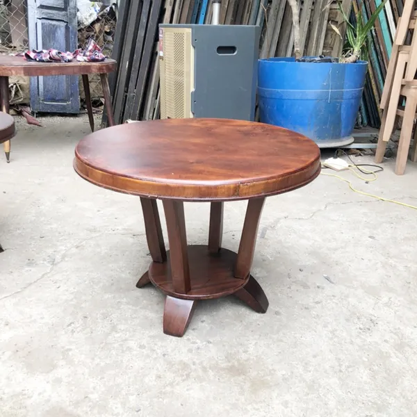 Bàn cafe gỗ tròn cao 46cm đường kính 60cm