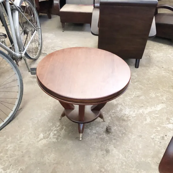 Bàn cafe gỗ tròn cao 48cm đường kính 57cm